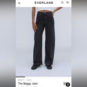 Everlane baggy jean black size 25
